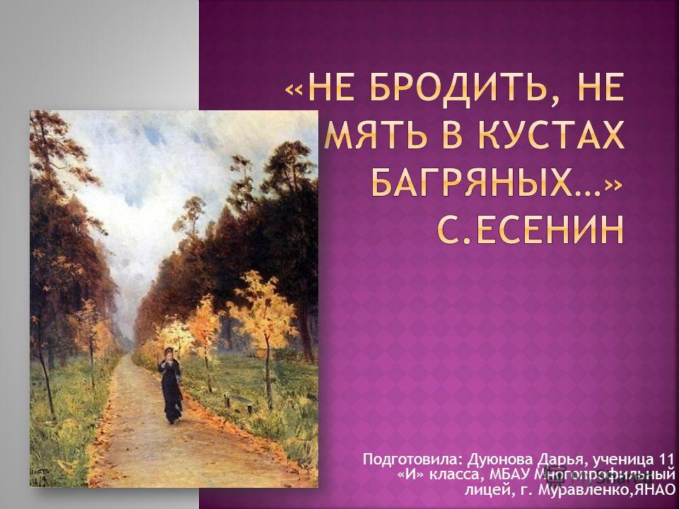 Анализ стихотворения есенина не бродить не мять