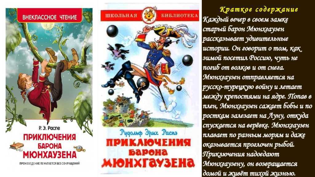 Краткое содержание приключения барона мюнхаузена распе для читательского дневника, читать краткий пересказ онлайн