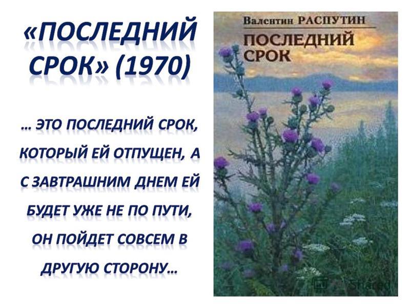 «последний срок» - краткое содержание повести валентина распутина