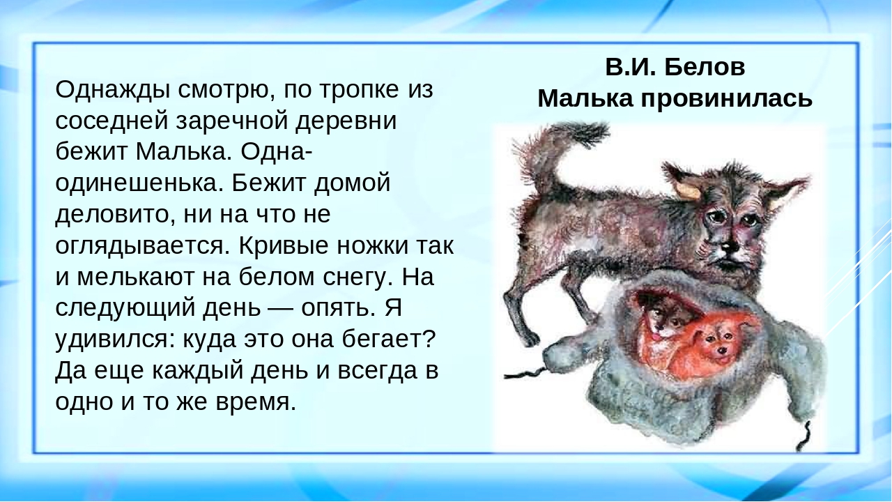 Понемногу: ответы к рассказу "ещё про мальку" по литературному чтению для 3 класса.
