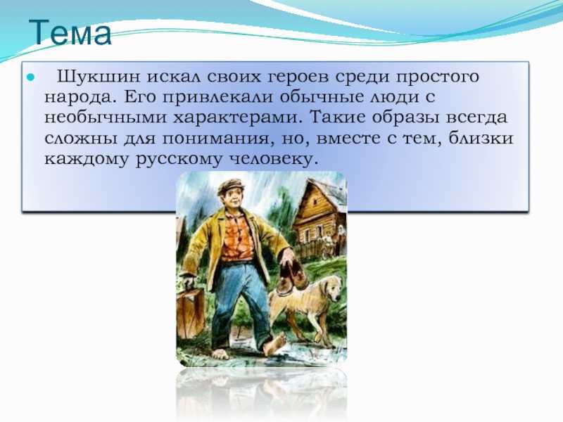 Смысл рассказа «чудик» шукшина