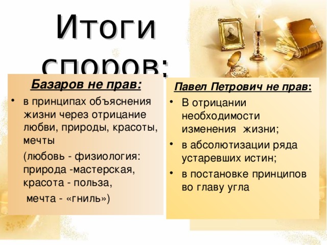 Споры п. кирсанова с е. базаровым и их идейное значение (отцы и дети тургенев)