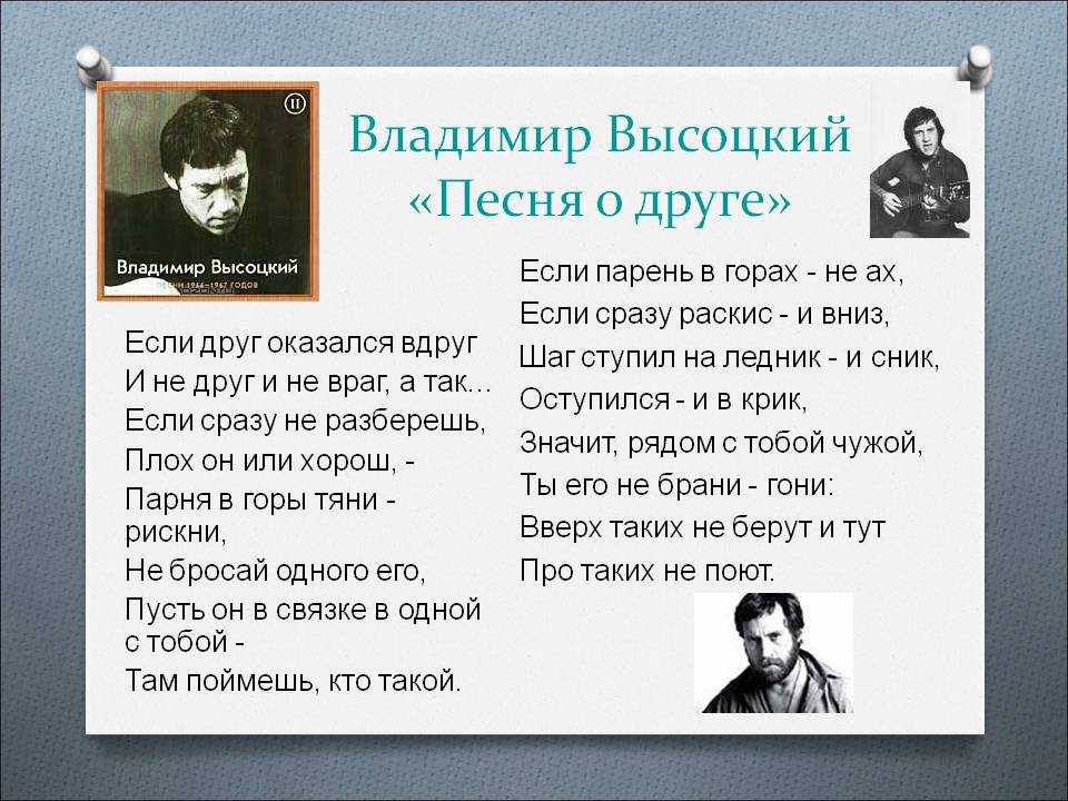 Слово и музыка в творчестве владимира высоцкого