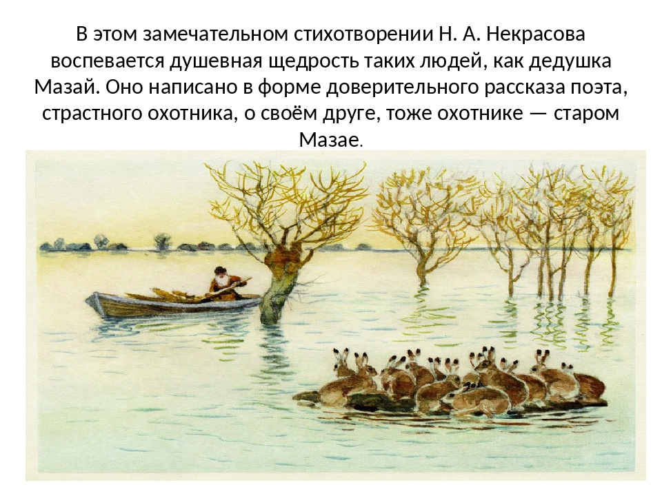 Читательский дневник «дедушка мазай и зайцы» н.а. некрасов.