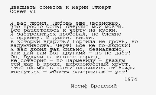 Анализ стихотворения «я вас любил» (и. а. бродский)