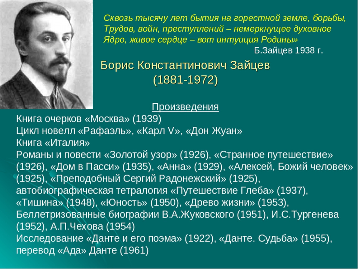 Аметова э.к. творчество б. зайцева в оценке эмигрантской критики