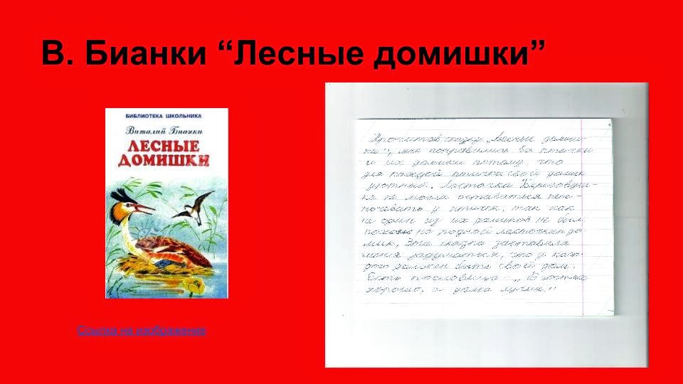 Читательский дневник «лесные домишки» виталия бианки