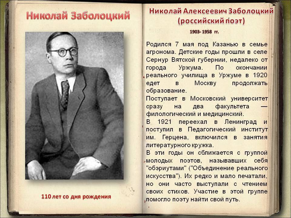 Десять главных стихотворений николая заболоцкого. часть первая.