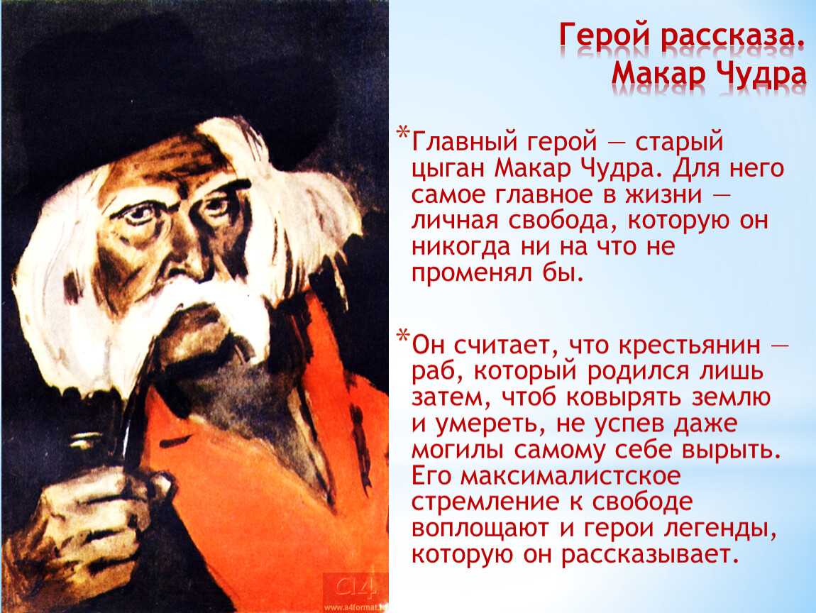 Характеристика главных героев рассказа м. горького «макар чудра»