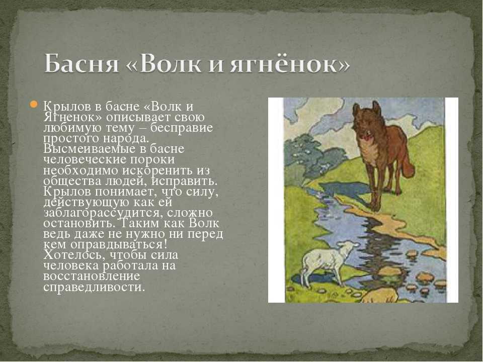Волк и ягнёнок — басня крылова и. а.