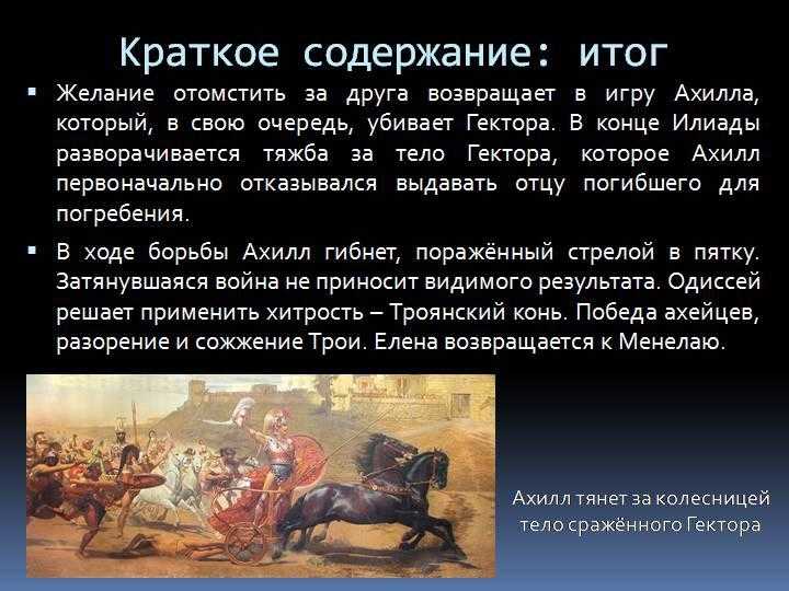 Илиада. краткое содержание - первый образовательный