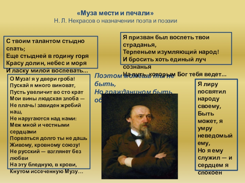 Анализ замолкни муза мести и печали анализ некрасова