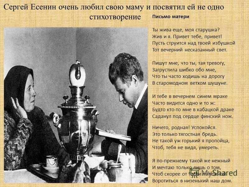 Сергей есенин — молитва матери: стих