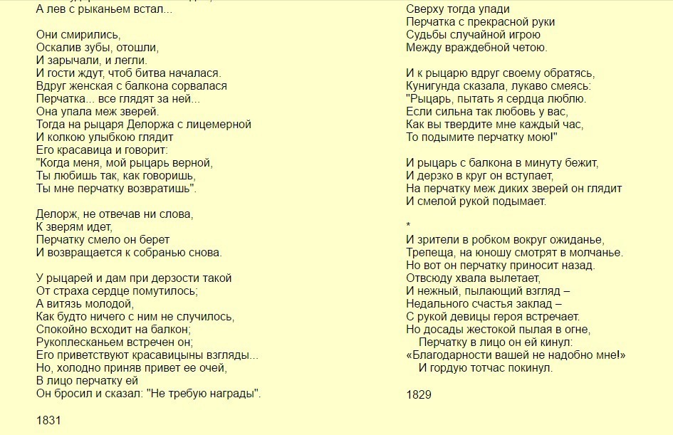 Исследовательская работа по теме «баллада ф.шиллера «перчатка» как протест против существующего строя