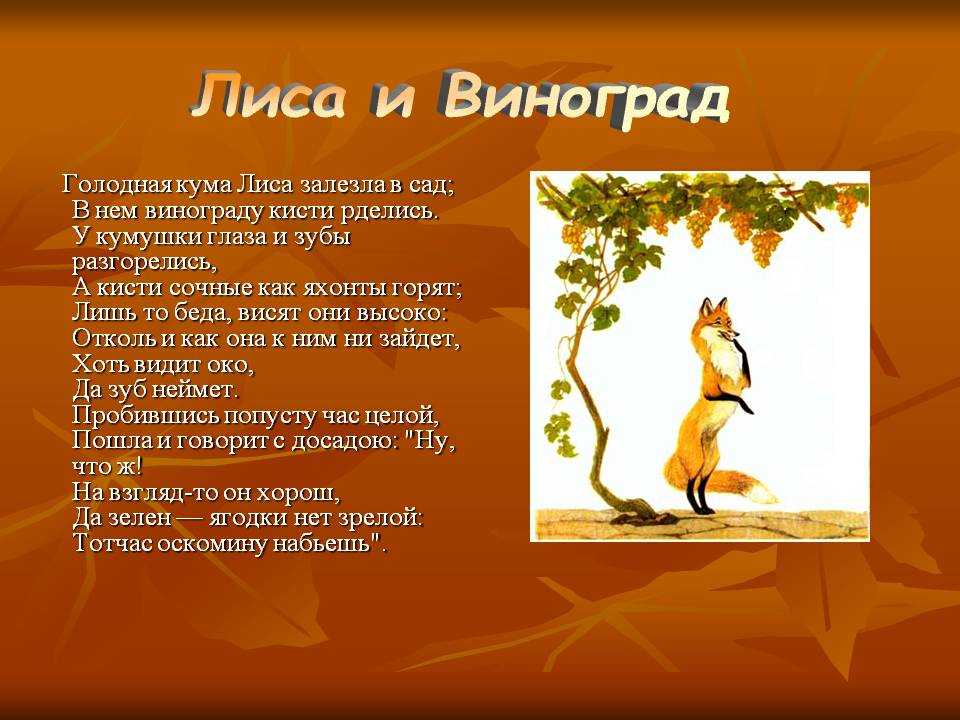 Лисица и виноград крылова - форма басни, особенности и смысл