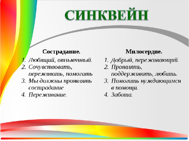 Синквейн на тему милосердие: как написать и примеры