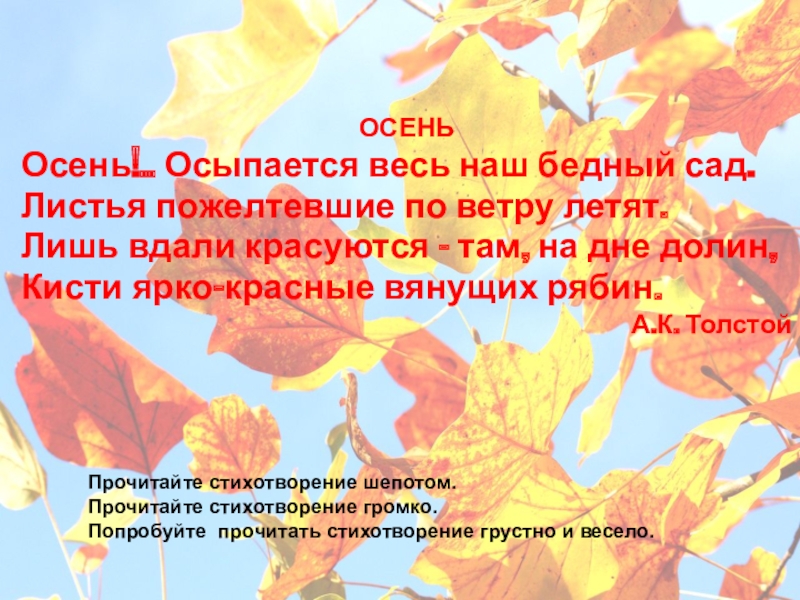 Почему толстой назвал осенний сад бедным. алексей константинович толстой. «осень. обсыпается весь наш бедный сад…. анализ стихотворения толстого «осень. обсыпается весь наш бедный сад…»