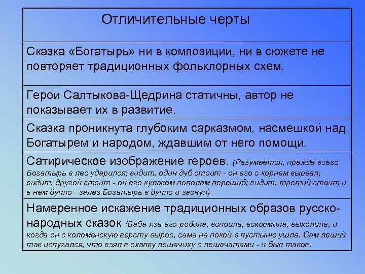 Сказка салтыкова-щедрина «богатырь»: анализ произведения по плану для урока литературы